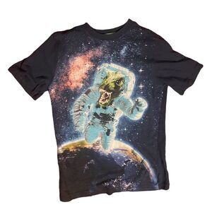 Boys Kids Blue T Shirt Astronaut SZ L Large